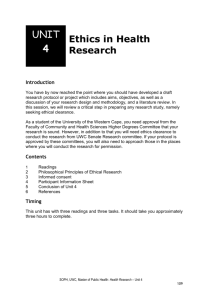 Ethics in Health Research - University of the Western Cape