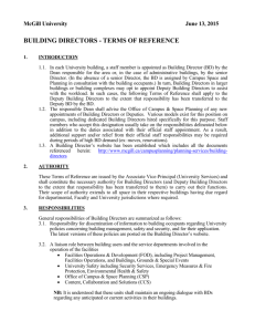 building directors - terms of reference