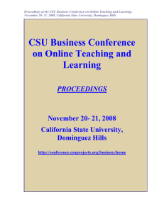 Proceedings from the CSU Business Conference on Online