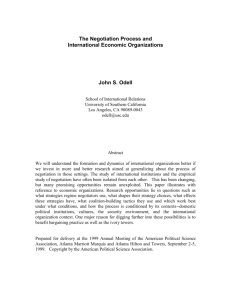 The Negotiation Process and International Economic Organizations