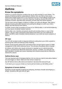 Symptoms of severe Asthma