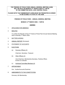 the friends of poole park annual general meeting (agm)