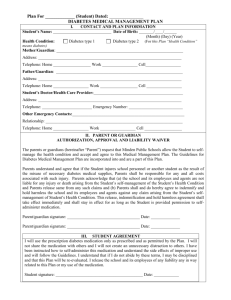 Diabetes Medical Management Plan Form