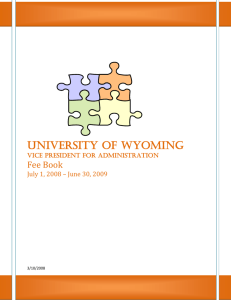 Fee Book 2008-2009 - University of Wyoming