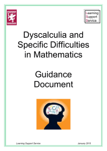 Dyscalculia and Mathematical Difficulties Guidance