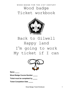 Wood Badge Ticket Item Workbook