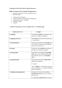 Techniques of Oral and Written Academic Discussion