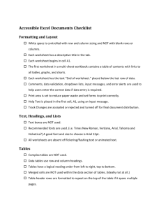 Accessible Excel Documents Checklist