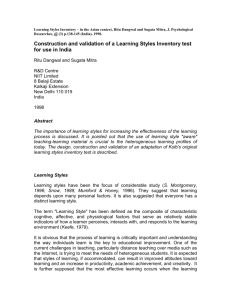 Construction and validation of a Learning Styles Inventory test for