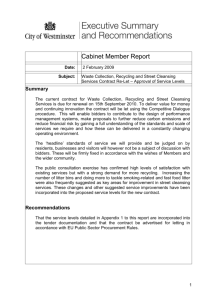 Cabinet Member Key Decision Waste Contract SLA Report