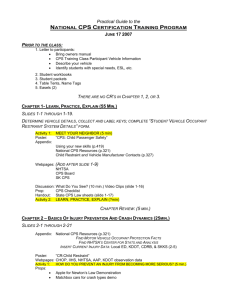 Practical Guide to the NHTSA CPS Curriculum