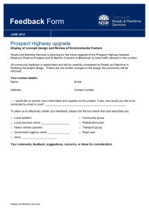 Prospect Highway upgrade - Roads and Maritime Services