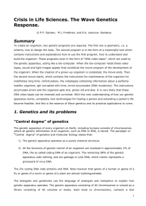 Crisis in Life Sciences. The Wave Genetics