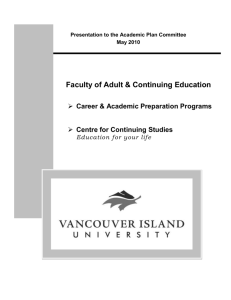 Faculty of Adult & Continuing Education Presentation