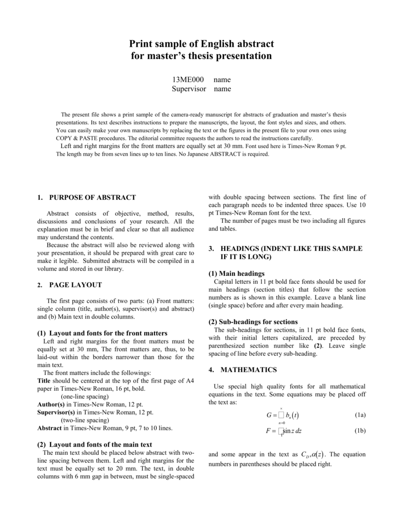 abstract diploma thesis example