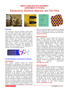 Nanoscience, Electronic Materials, and Thin Films