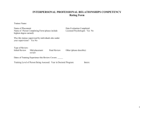 Interpersonal Professional Relationships Rating Form