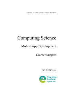 Computing Science: Mobile App Development