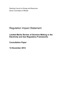 Regulation Impact Statement: Limited Merits Review of Decision