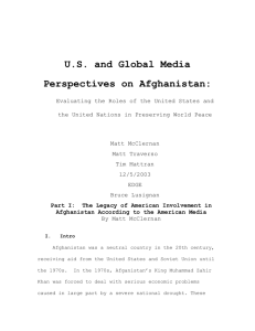 U.S.and Global Media Perspectives on Afghanistan