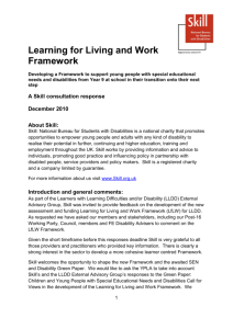 Developing the Learning for Living and Work Framework