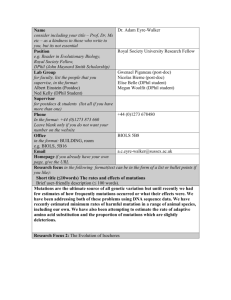 Adam`s web-page data.. - School of Life Sciences