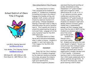 Parent brochure - School District of Omro