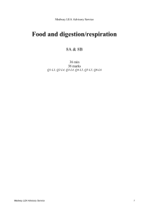 Food, digestion/respiration