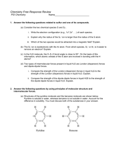 Chemistry Free Response Review PSI Chemistry