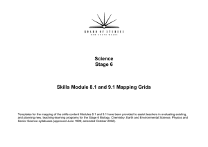 Science Stage 6 - Skills Module 8.1 and 9.1 Mapping Grids