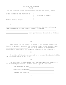 Vacate Permit Form