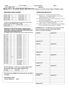 Requirements for Biology Major