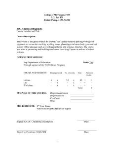 ED. Yapese Orthography - College of Micronesia