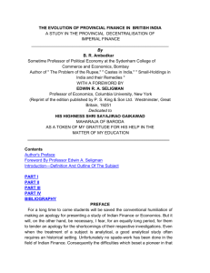 The Evolution of Provincial Finance in British India