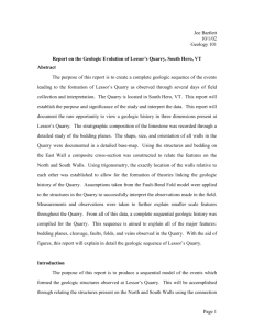 Report on the Geologic Evolution of Lessor`s Quarry, South Hero, VT