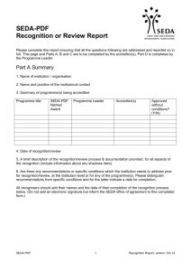Recognition Report Form