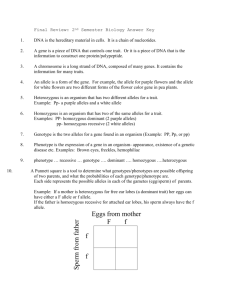 Final Review: 2nd Semester Biology Answer Key