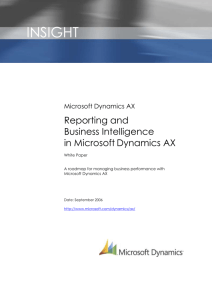 Reporting and Business Intelligence in Microsoft Dynamics AX