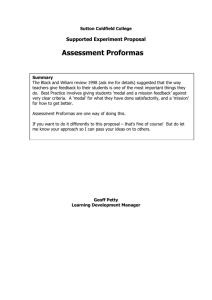 Assessment Proformas