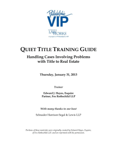 QUIET TITLE TRAINING