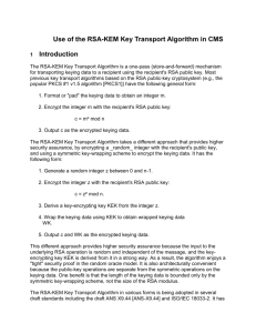 Use of the RSA-KEM Key Transport Algorithm in CMS