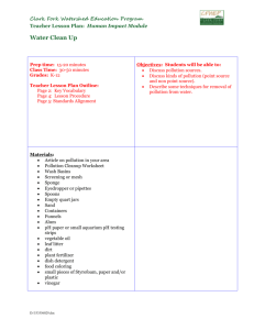 Water Clean Up Activity Lesson Plan