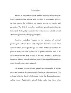 A link to my Political Science 672 paper "Psychological factors in