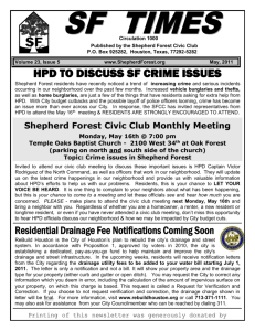 Volume 23, Issue 5 www.ShepherdForest.org May, 2011 HPD TO