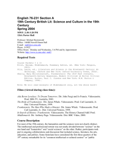 76-231 19th Century British Lit: Science and Culture in the 19th