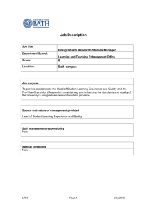 Job Description & Person Specification