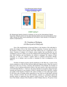 Hashim Kamali: Freedom of Religion in Islam