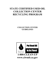operator`s guide for certified center used oil collection centers