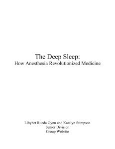 File - The Deep Sleep: Anesthesia`s Revolution in Medicine