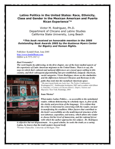 Latino Politics in the United States: Race, Ethnicity, Class and